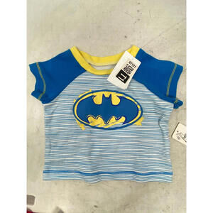 Batman Baby T-shirt Blue and Yellow Size Newborn